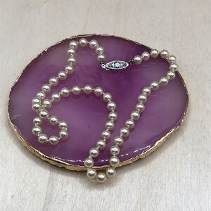 Vintage Majorica ? imitation high quality pearls 14k white gold clasp choker +